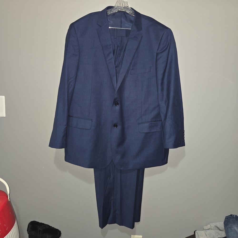 Mantoni Suit Navy Blue Super Fine Virgin Wool 2 Button Double Vented‎ 50R 46/44